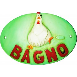 Targhetta Gallina Bagno