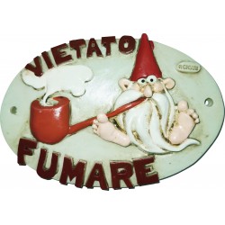 Targhetta Gnomo Vietato fumare